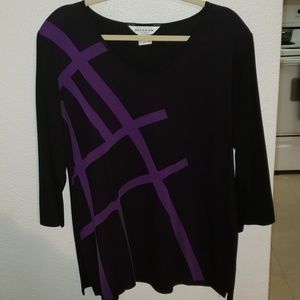 Misook Black and Purple Sweater